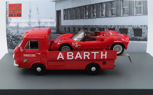 MODELLINO IN SCALA Rio COMPATIBILE CON FIAT 241 SERVIZIO CORSE ABARTH 1970 + FIAT ABARTH 1000 SP 1:43 MODEL SCALE RI4744 241220