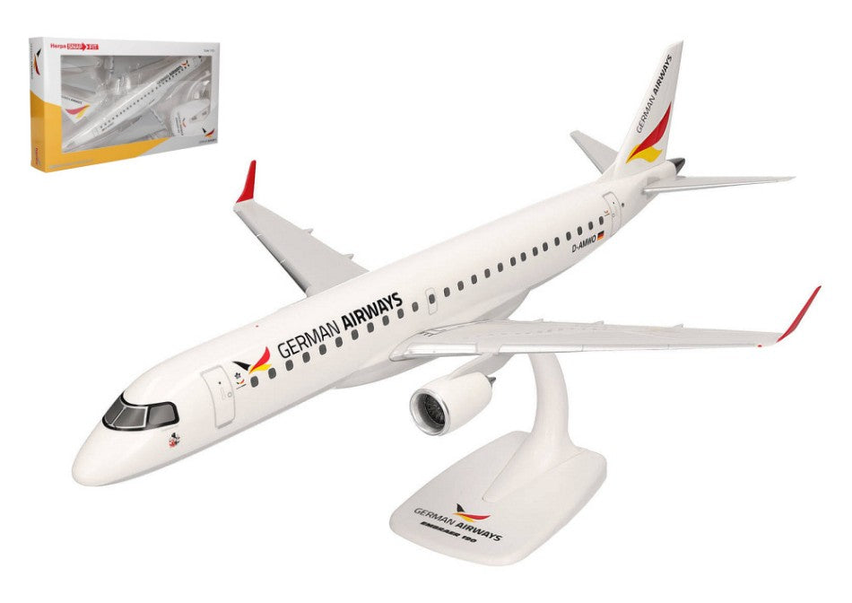 MODELLINO IN SCALA Herpa COMPATIBILE CON EMBRAER E190 GERMAN AIRWAYS 1:100 MODEL SCALE HP614214 241217