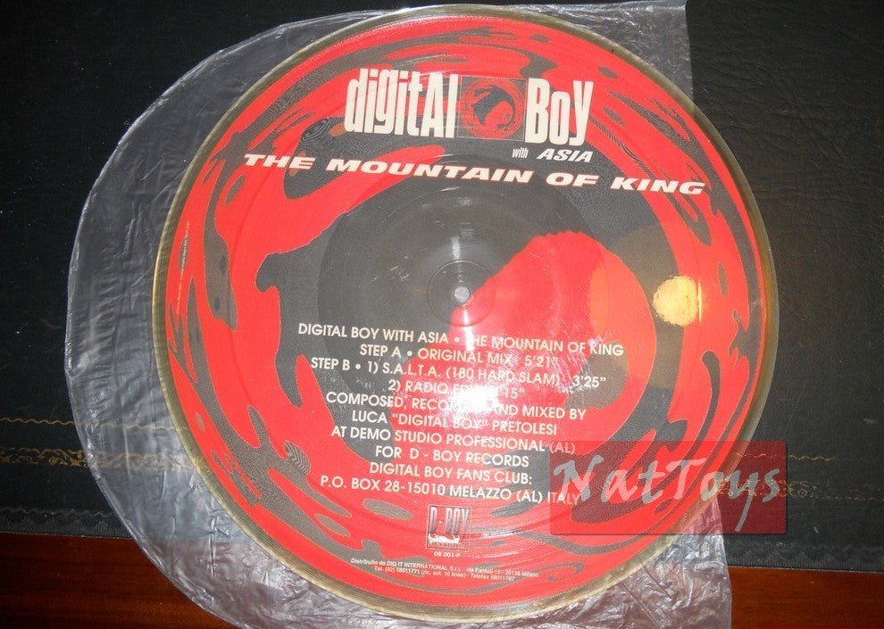 12" 33 Digital Boy with Asia THE MOUNTAIN OF KING (DB 001-P) VG/EX picture disc