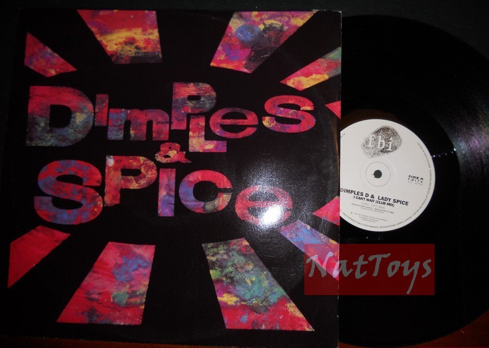 12" 33 Dimples D &amp; Lady Spice I CAN'T WAIT (Italy 1991 FBI RECORDS FBIT6) EX/NM