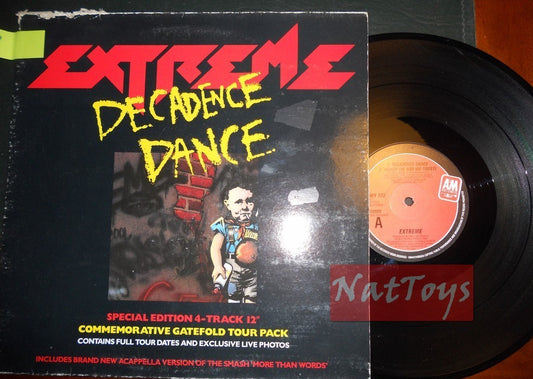 12" 33 Extreme DECADENCE DANCE + MONEY ALBUM VERSION MORE THAN WORDS 1991 EX/NM