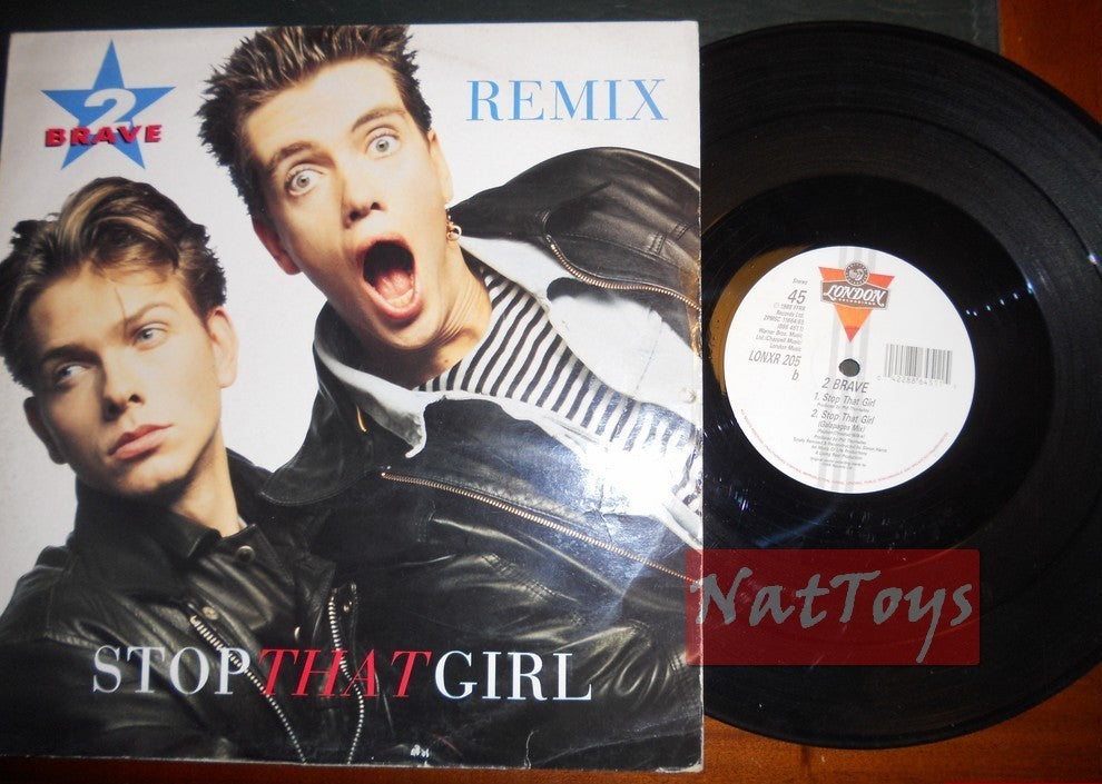 12" 33 RPM 2 Brave STOP THAT GIRL (UK 1988 LONDON RECORDINGS LONXR 205) VG/VG