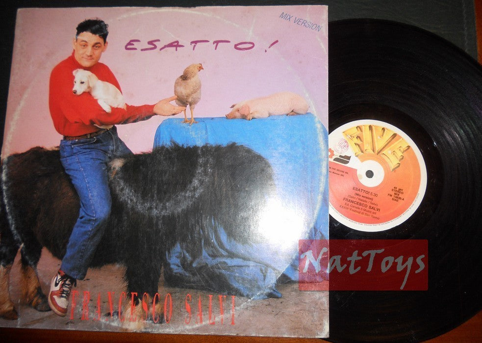 12" 33 GIRI Francesco Salvi ESATTO! (Italy 1989, FIVE RECORD MIX FM 13830) VG/VG