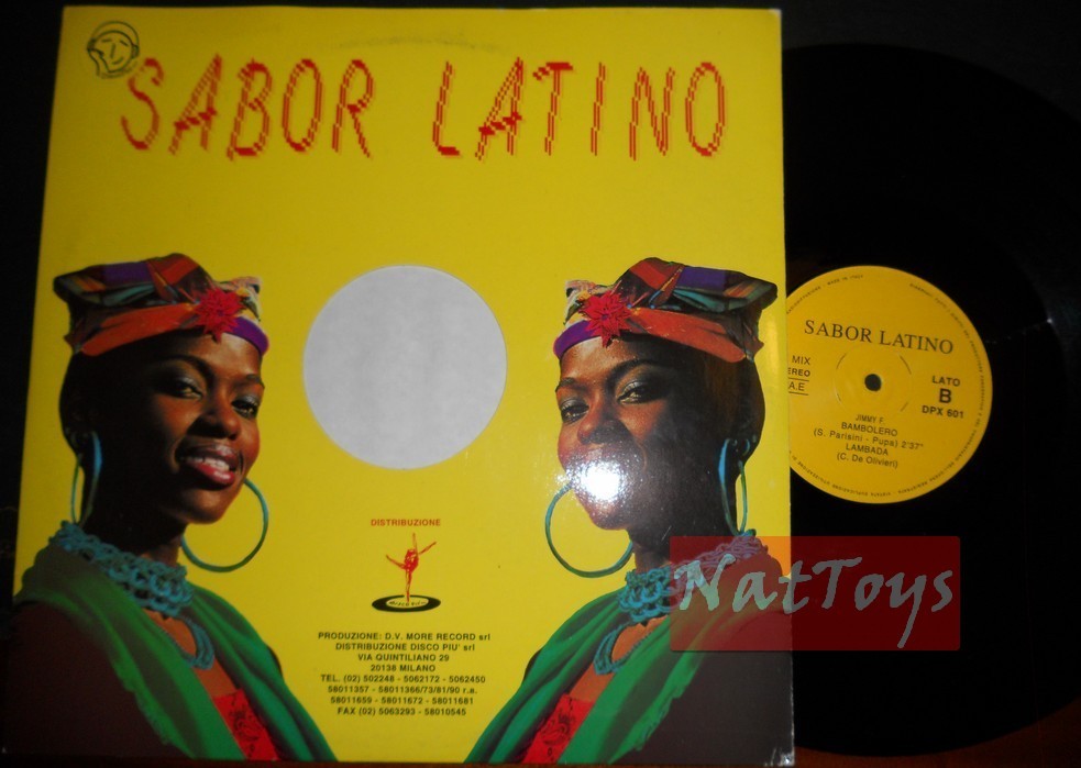 12" 33 GIRI Jimmy F. SABOR LATINO (Italy, D.V. MORE DPX 601) - NM/NM