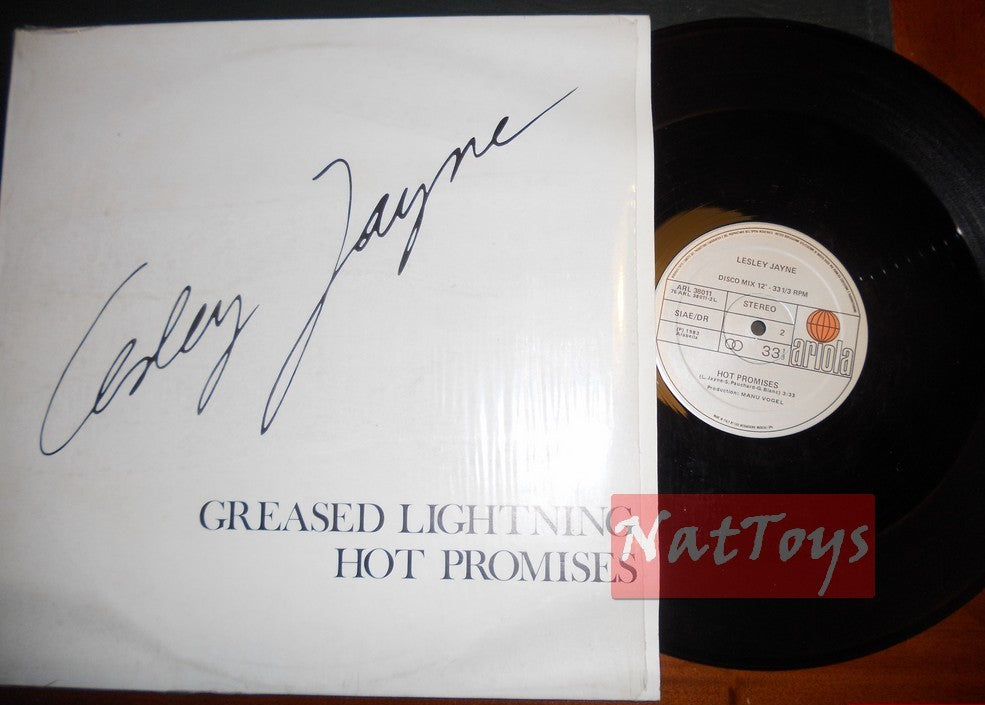 12" 33 GIRI Lesley Jayne GREASED LIGHTNING/HOT PROMISES (1983 ARL 38011) - NM/NM