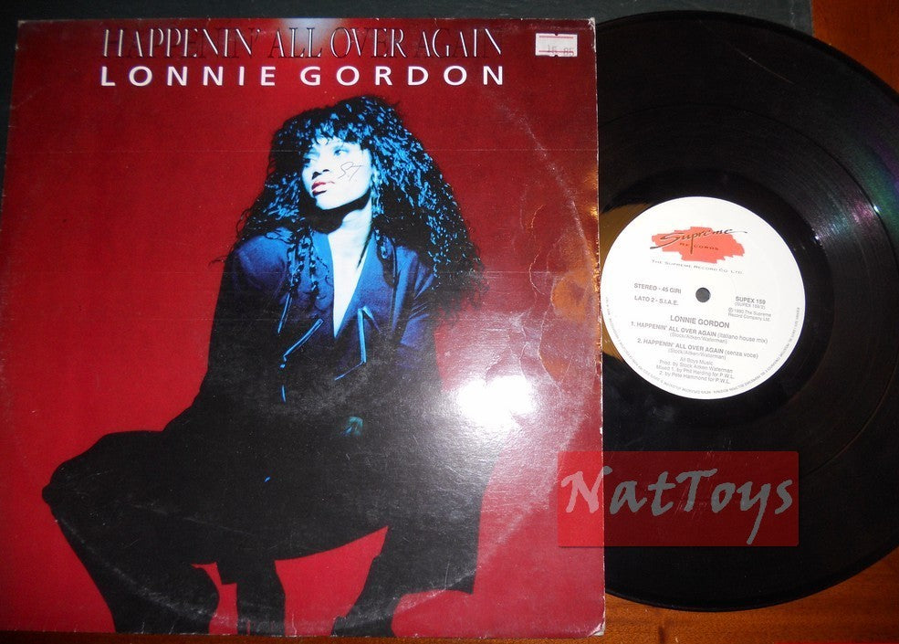 12" 33 GIRI Lonnie Gordon HAPPENIN' ALL OVER AGAIN (Italy 1990) - EX/EX