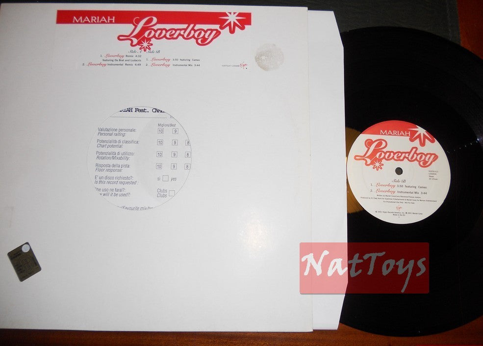 12" 33 GIRI Mariah Carey ft Cameo LOVERBOY (Italy 2001, VUSTDJ211) - NM/NM promo