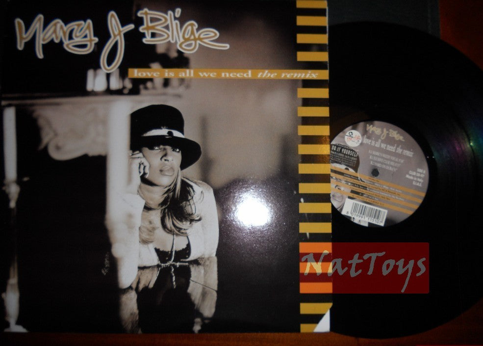 12" 33 GIRI Mary J. Blige LOVE IS ALL WE NEED - THE REMIX (Italy 1997) - EX/NM