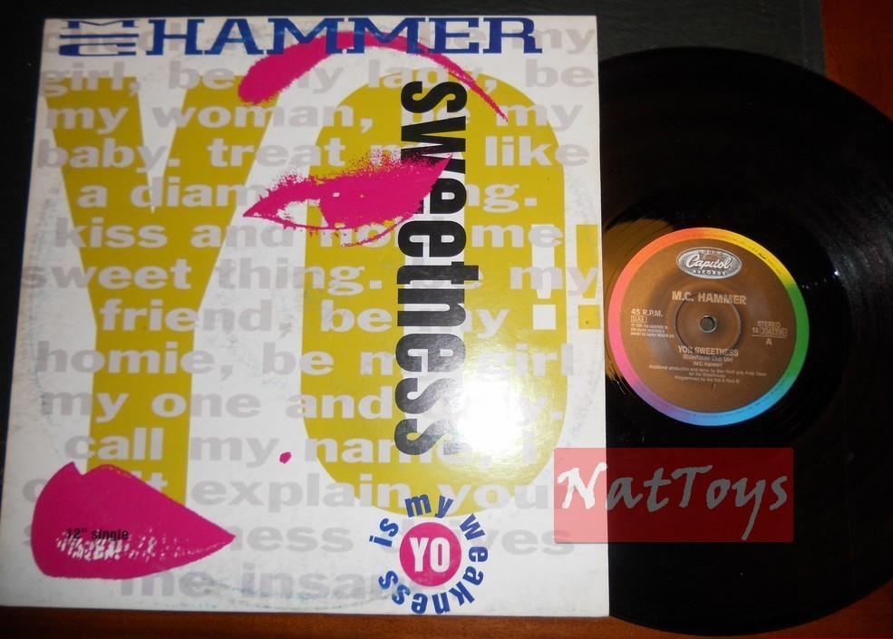 12" 33 GIRI M.C. Hammer YO!! SWEETNESS (Italy 1991 CAPITOL/EMI 14 2043396) EX/EX