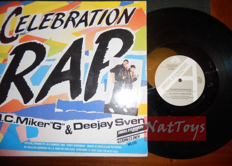 12" 33 GIRI M.C. Miker G & Deejay Sven CELEBRATION RAP (Holland 1986) - VG/VG