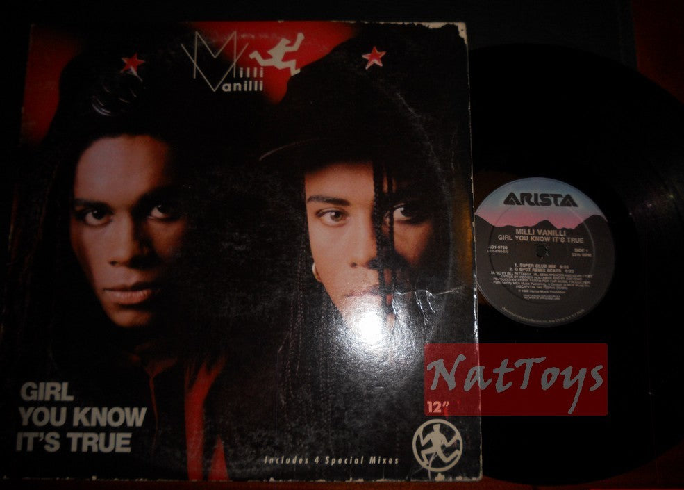 12" 33 GIRI Milli Vanilli GIRL YOU KNOW IT'S TRUE (U.S.A. 1988 AD1-9780) - VG/VG