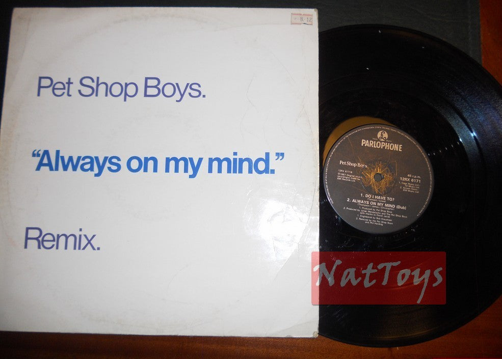 12" 33 GIRI Pet Shop Boys ALWAYS ON MY MIND/DO I HAVE TO? 1987, PARLOPHONE VG/VG