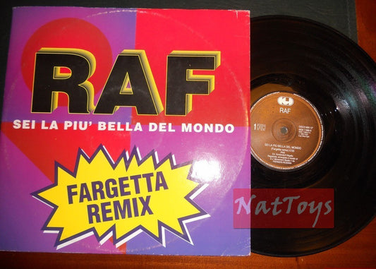 12" 33 GIRI Raf SEI LA PIU' BELLA DEL MONDO - FARGETTA REMIX 1995, CGD EX/EX