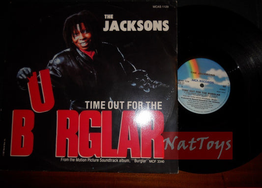 12" 33 GIRI The Jacksons TIME OUT FOR THE BURGLAR (U.K. 1987 MCAS 1129) - EX/NM