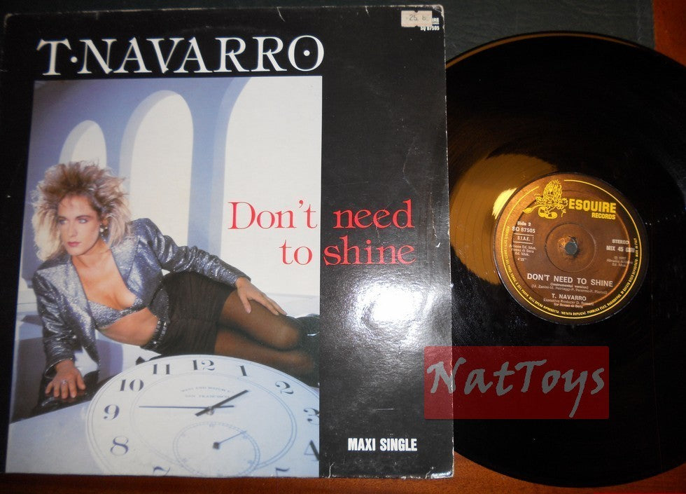 12" 33 GIRI T.Navarro DON'T NEED TO SHINE (Italy 1987, SQ 87505) - VG/EX