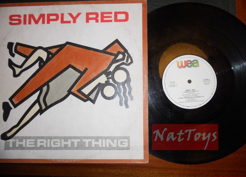 12" 33 Simply Red THE RIGHT THING/THERE'S A LIGHT + EV'RY TIME WE SAY GOODBYE