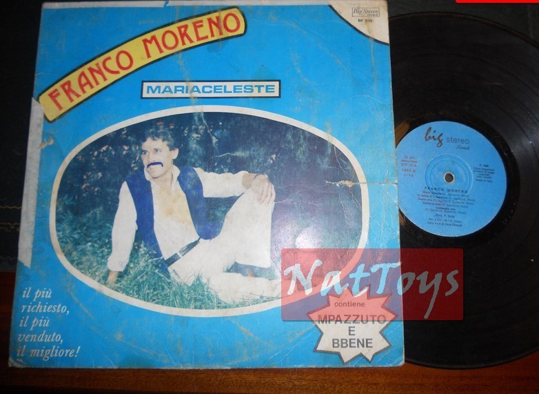 12" LP 33 GIRI Franco Moreno MARIACELESTE (Italy 1980, Big Stereo BF 014) - G/G