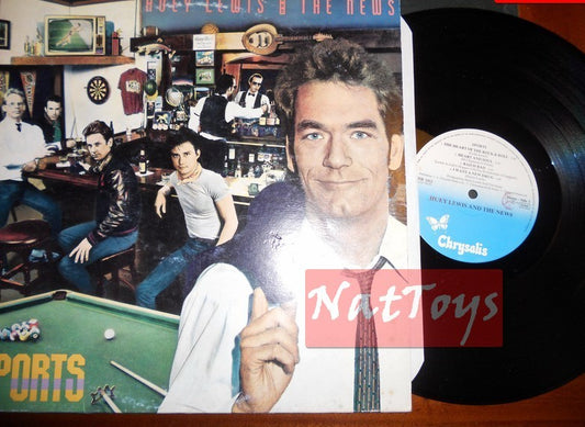 12" LP 33 GIRI Huey Lewis &amp; The News SPORTS (Italy 1984, Chrysalis) - EX/NM