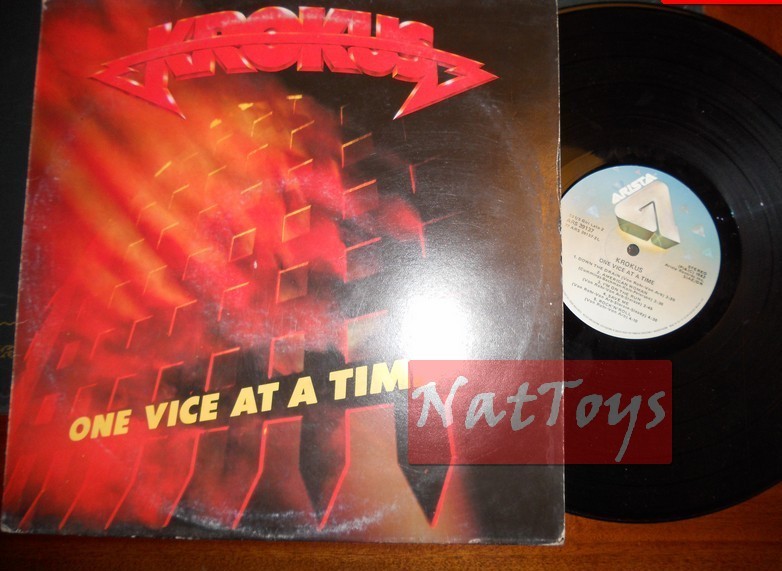 12" LP 33 RPM Krokus ONE VICE AT A TIME (Italy 1982, Arista ARS 39137) - EX/EX