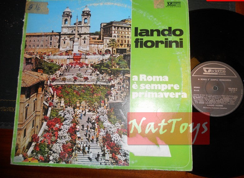 12" LP 33 RPM Lando Fiorini IT'S ALWAYS SPRING IN ROME Italy 1975 Vedette VG/EX