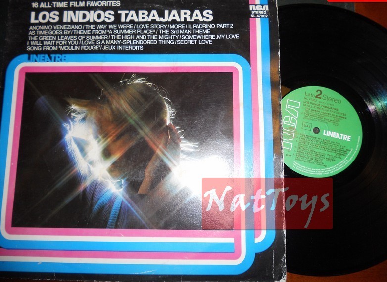 12" LP 33 GIRI Los Indios Tabajaras 16 ALL TIME FILM FAVORITES Italy 1977 VG/EX