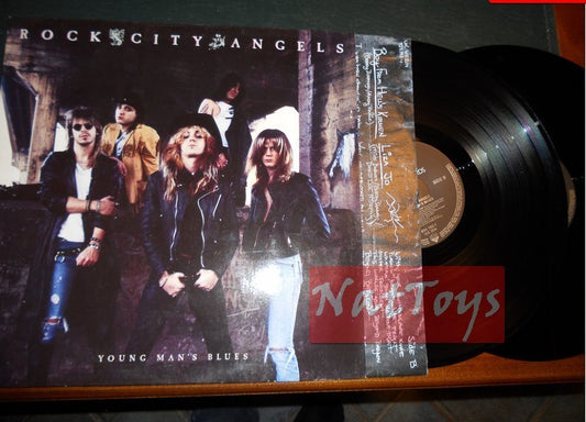 12" LP 33 RPM Rock City Angels YOUNG MAN'S BLUES Germ.1988 2 LP + copy EX/NM/NM