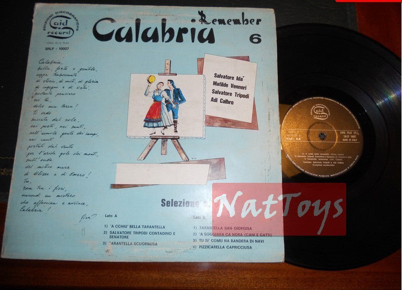 12" LP 33 GIRI Salvatore Tripodi REMEMBER CALABRIA 6 (Italy, Said Record) VG/EX