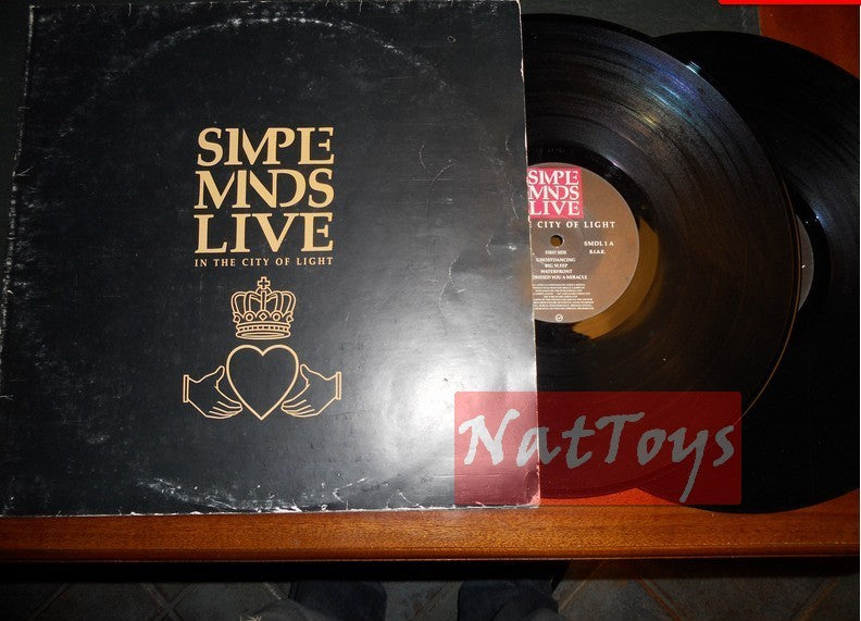 12" LP 33 RPM Simple Minds LIVE IN THE CITY OF LIGHT 1987 2 LP + cover EX/EX/EX