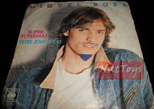 7" 45 RPM Miguel Bose SUPER SUPERMAN/VOTE JOHNNY 23 (Italy 1979 CBS 7413) VG/VG