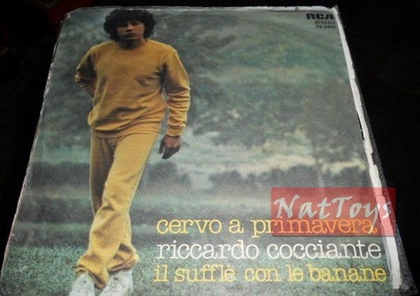 7" 45 RPM Riccardo Cocciante CERVO A PRIMAVERA/THE SUFFLE' WITH BANANAS 1980