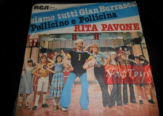 7" 45 RPM Rita Pavone WE ARE ALL GIANBURRASCA/POLLICINO E POLLICINA 1977 EX/NM