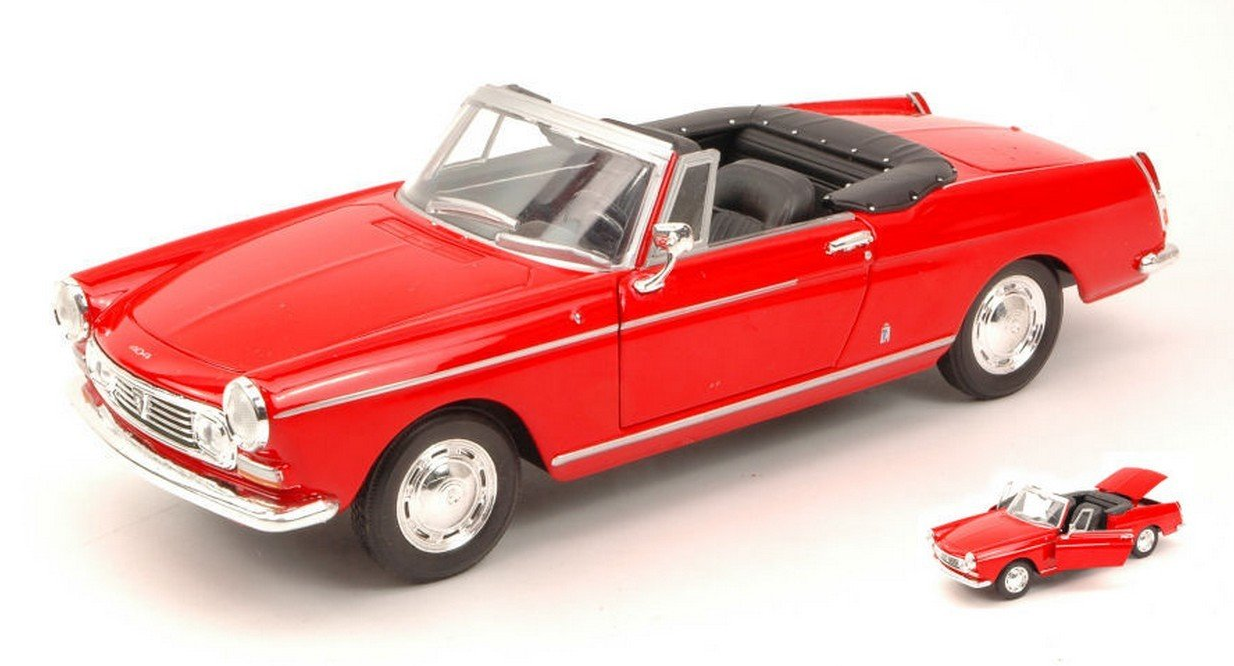 MODELLINO IN SCALA WELLY COMPATIBILE CON Peugeot 404 CABRIO 1962 RED 1:24 WE2013 241220 DIE CAST