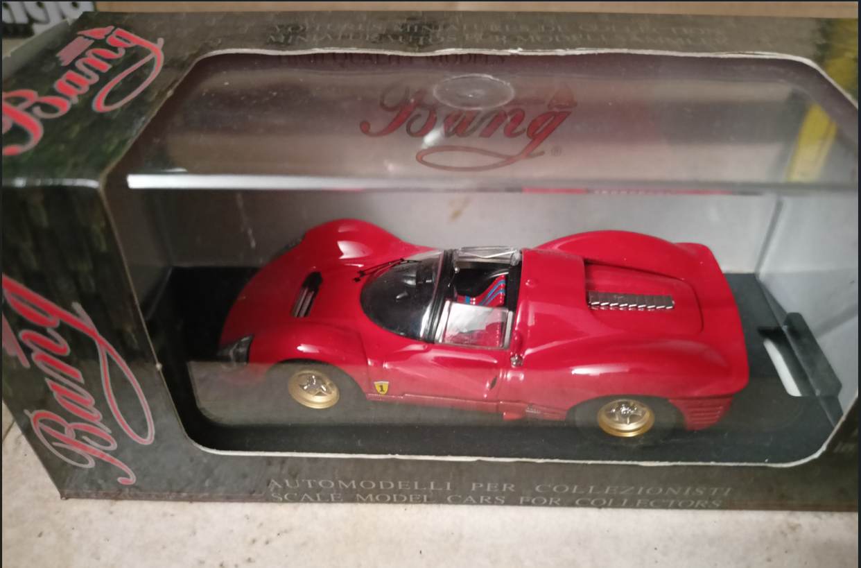 modellino IN SCALA COMPATIBILE CON FERRARI 330 P SPIDER PROVA 1967 RED 1:43 BANG BG7119 241220