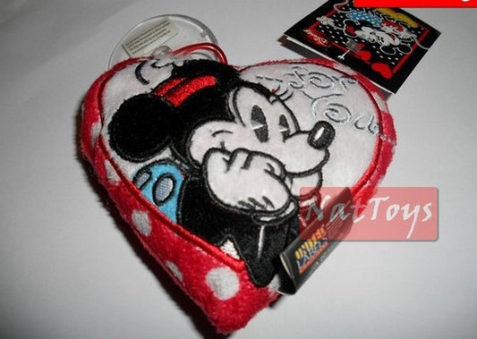 COLLEZIONI MODEL  Mickey MINNIE MINI CUSCINO CUORE VENTOSA 12 CM Disney Originale Nuovo