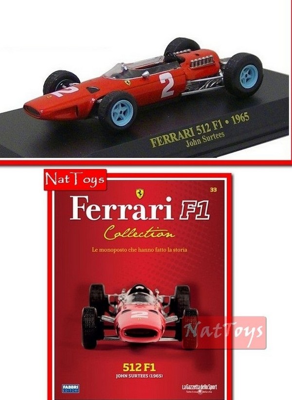 EDITION Maquette Ferrari Collection 512 F1 Surtees 1965 + dossier 33 MOULÉ SOUS PRESSION 1:43