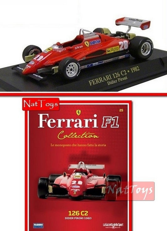 PUBLISHING Ferrari F1 126 C2 1982 model Didier Pironi DIE CAST 1:43 +fas.25