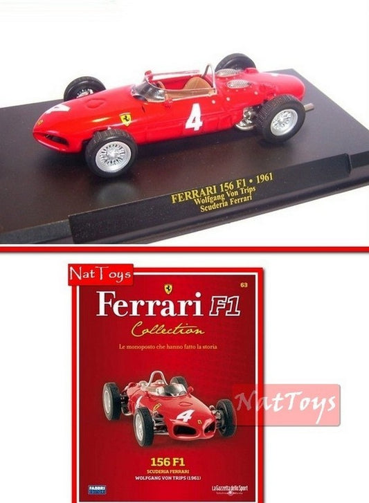 PUBLISHING Model Ferrari F1 156 1961 Von Trips DIE CAST 1:43 SCALE + issue 63