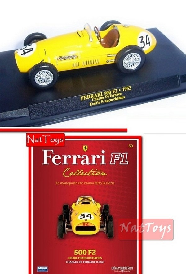 EDITION Modèle Ferrari F1 500 F2 1952 DeTornaco DIE CAST ÉCHELLE 1:43 + numéro 59