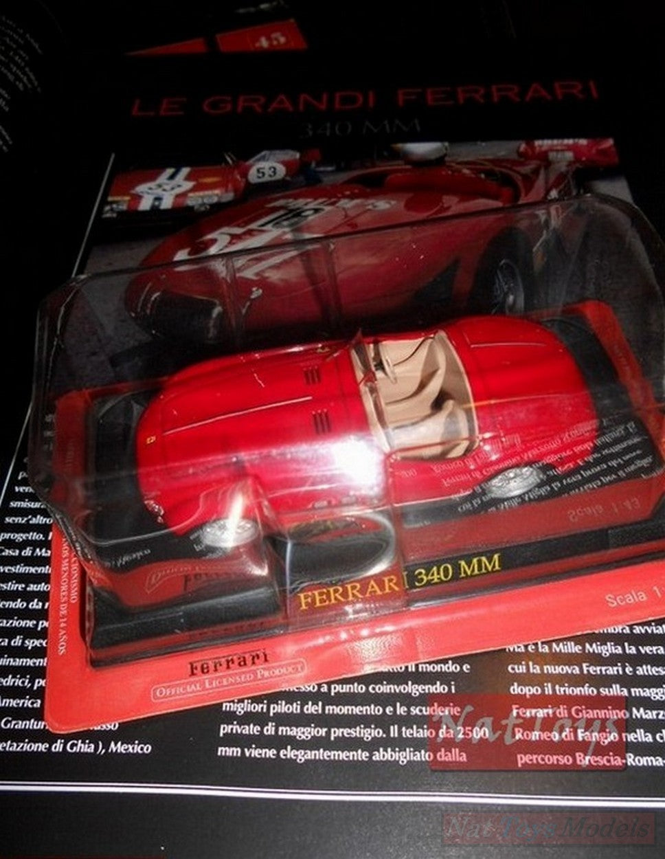 PUBLISHING Model Ferrari Fabbri Collection 340 MM DIE CAST 1:43 +fas.