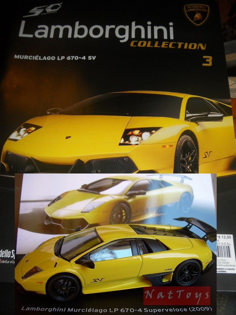 EDITORIA Modellino Lamborghini Collection 50 Anni Murcielago LP 670-4 Superveloce 2009 +fas 1:43