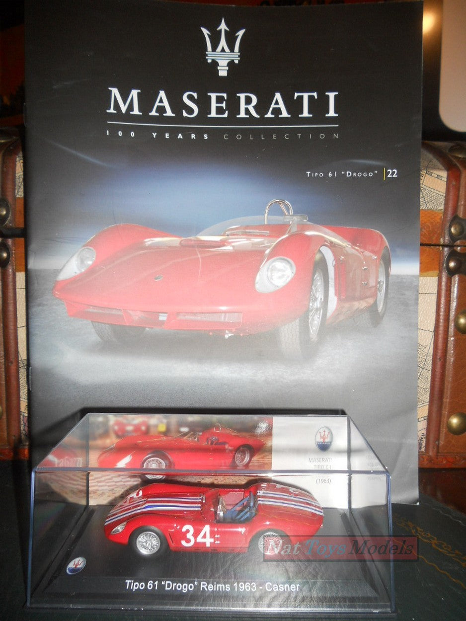 PUBLISHING Model Maserati Collection 100 Years Tipo 61 Drogo Reims 1963 +fas DIE CAST 1:43