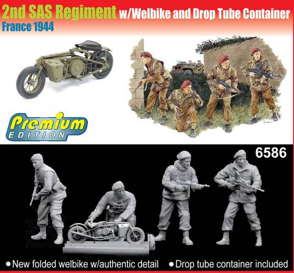 KIT D'ASSEMBLAGE À L'ÉCHELLE COMPATIBLE AVEC 2ème RÉGIMENT SAS AVEC KIT WELBIKE 1:35 DRAGON D6586