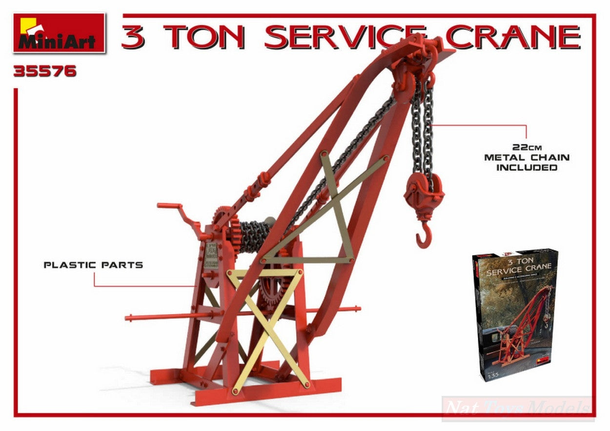 KIT À ASSEMBLER À L'ÉCHELLE COMPATIBLE AVEC KIT GRUE DE SERVICE 3 TONNES 1:35 MINIART MIN35576