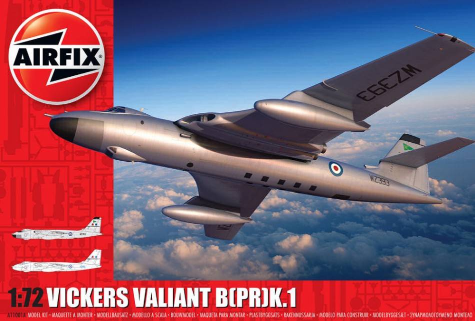 KIT DE MONTAGE À L'ÉCHELLE COMPATIBLE AVEC VICKERS VALIANT B (PR) K.1 KIT D'AVION 1:72 AIRFIX A11001A