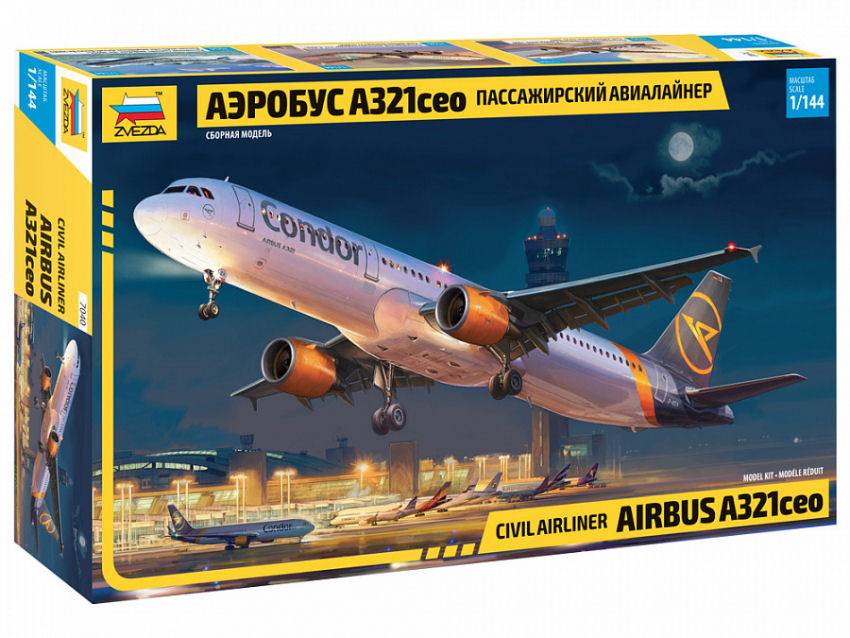 SCALE ASSEMBLY KIT COMPATIBLE WITH AIRBUS A321 CEO KIT 1:144 ZVEZDA Z7040