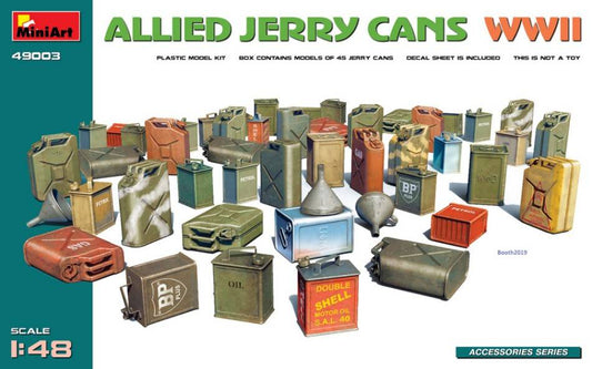 SCALE ASSEMBLY KIT COMPATIBLE WITH ALLIED JERRY CANS WW2 KIT 1:48 MINIART MIN49003