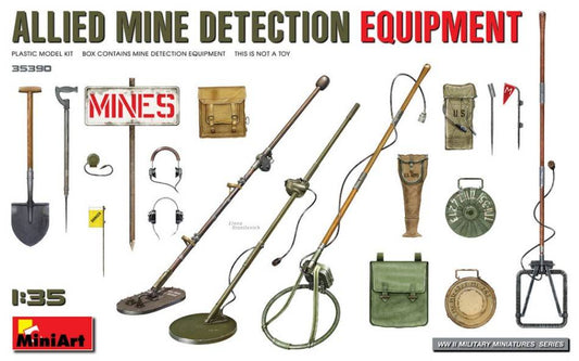 KIT À ASSEMBLER À L'ÉCHELLE COMPATIBLE AVEC LE KIT D'ÉQUIPEMENT DE DÉTECTION DE MINES ALLIÉS 1:35 MINIART MIN35390