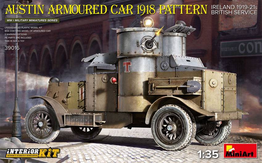 SCALE ASSEMBLY KIT COMPATIBLE WITH AUSTIN ARMOUR.CAR 1918 PATTERN IRELAND 1919-21 INTERIOR KIT 1:35 MINIART MIN39016