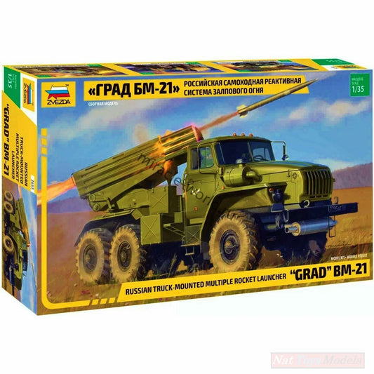 SCALE ASSEMBLY KIT COMPATIBLE WITH BM-21 GRAD ROCKET LAUNCHER KIT 1:35 ZVEZDA Z3655