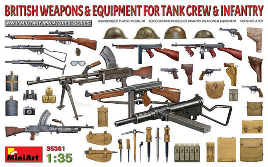 SCALE ASSEMBLY KIT COMPATIBLE WITH BRITISH WEAPONS &amp; EQUIP.FOR TANK CREW &amp; INFANTRY KIT 1:35 MINIART MIN35361